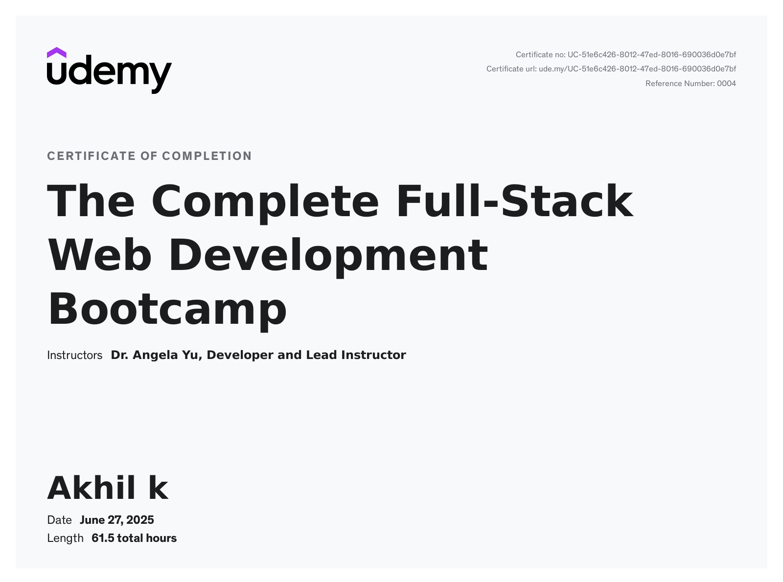 The Complete Full-Stack Web Development Bootcamp